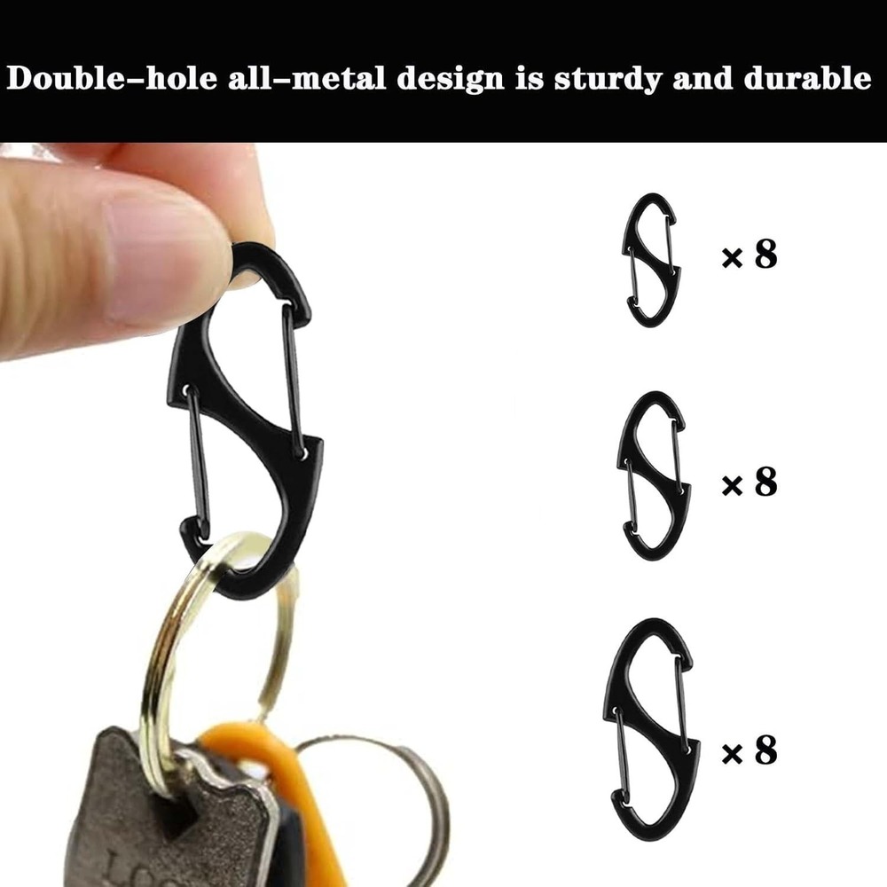 24Pcs Small Carabiner Clip, S Clips Dual Opening Design - Picture 3 of 4